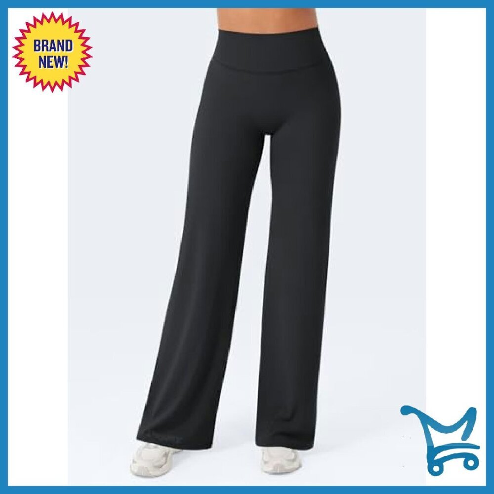 High Waist Wide Leg Sweatpants Stretch Casual Straight Leg - Picture 5 of 8